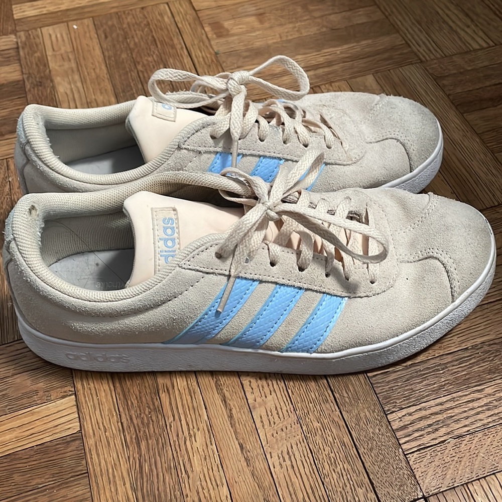 Adidas cream & baby blue womens size 8